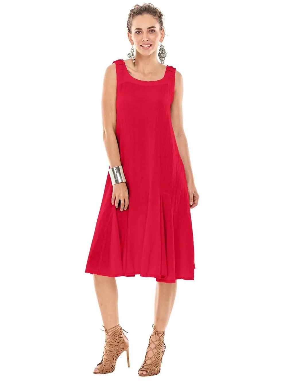 NWT Oh My Gauze! 100% Cotton Lucy Midi Dress, Watermelon Pink – Size 1 (S / M)